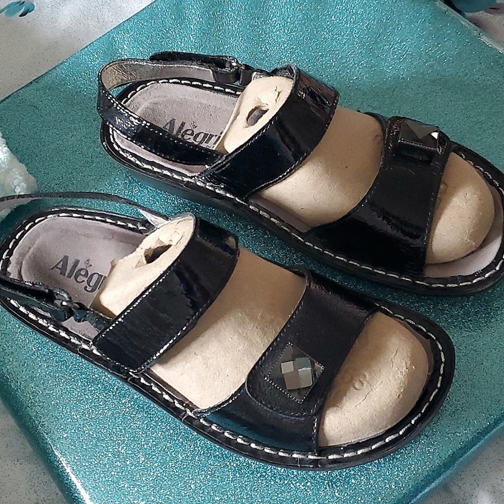 Alegria Sandals shiny black Size 37